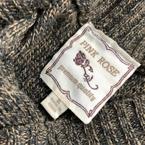 Pink Rose Womens Sweater Dress Size Small Brown Cowl Neck Short Sleeves Knit - Picture 4 of 8